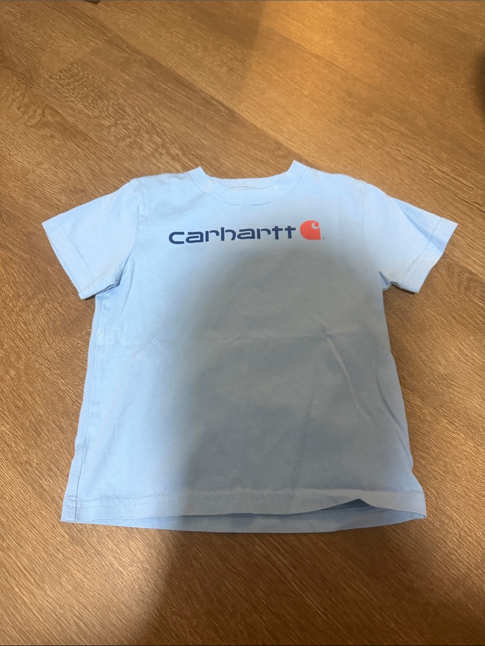 Carhartt Kids Light Blue Tee with Navy & Orange Logo